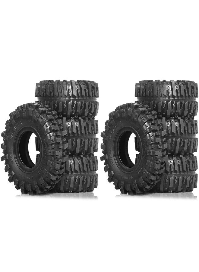 Chanjorlin 8PCS 1.0 RC Tires 55mm * 23mm 1/24 Crawler Wheels Tires 1/18 All Terrain Soft Rubber Tyres For 1:24 1:18 Mud Crawler Car Axial SCX24 FMS AX24 FCX18 FCX24 TRX4M Upgrades 1.3" Wheels - Image 1